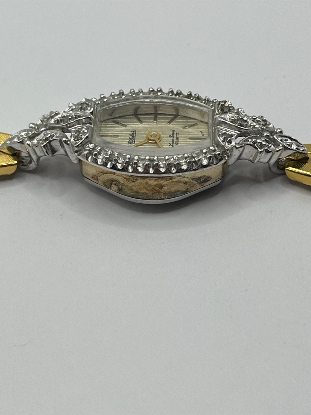 Dufonte Lucien PicLadies 17mm watch Gold Tone Diamond & Dark Blue Ruby Bezel - Picture 9 of 14